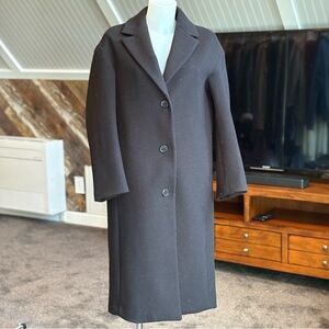 H&M Black Wool Blend Overcoat